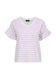 White striped women's blouse BLUDT-0162-72(W23)