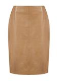 Leather skirt in dark beige SPCDS-0031-1670(Z24)