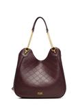 Burgundy women's shopper bag with monogram TOREC-1283-4P(Z26)