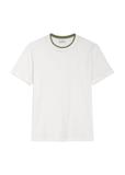 Cream cotton plain men's T-shirt TSHMT-0155-0B(Z26)