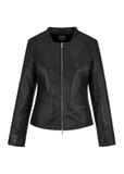 Women's black leather jacket KURDS-0485-1354(W24)