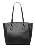 Black women's shopper bag with monogram TOREC-1291-9P(Z26)
