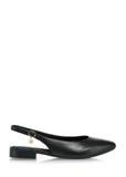 Leather black ballerinas without heel BUTYD-1051-99(W25)