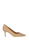 Beige leather women's pumps BUTYD-1031A-1B(W26)