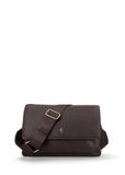 Dark brown leather women's shoulder bag TORES-1347-1I(Z26)