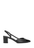 Black leather pumps with open heel BUTYD-1173-99(W26)