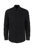 Men's black slim shirt KOSMT-0302-99(Z24)