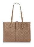 Beige women's handbag with monogram TOREC-0831A-81(Z25)