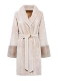 Beige leather double-sided women's sheepskin coat KOZDS-0081-5488(Z24)