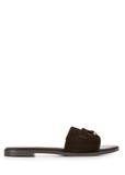 Women's suede slides in dark brown BUTYD-1255-1I(W26)