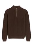 Dark brown men's sweater SWEMT-0175-1I(Z26)