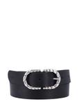 Black leather belt with decorative buckle PASDS-0354-99(Z26)