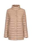 Beige quilted leather jacket for women KURDS-0442-3333(Z23)