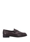 Women's brown leather moccasins BUTYD-1328-1I(Z26)