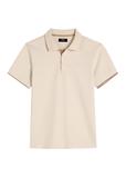 Light beige cotton polo shirt POLMT-0045B-1A(W26)