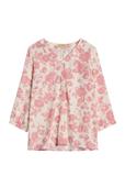 Women's blouse with pink flowers BLUDT-0172A-5P(W26)
