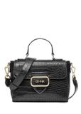 Black small women's handbag with a croco motif TOREC-0962A-97(Z25)