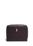 Small brown women's wallet with monogram POREC-0349A-1I(Z26)