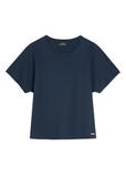 Navy blue women's mercerized cotton t-shirt TSHDT-0154-7E(W26)