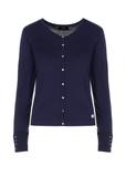 Unzipped navy blue women's sweater LSLDT-0034-69(Z22)