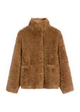 Brown women's fur coat FUTDP-0021B-89(Z25)
