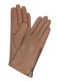 Women's leather gloves with zipper REKDS-0003-81(Z24)