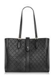 Black women's handbag with monogram TOREC-0831A-98(Z25)