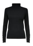 Black women's turtleneck sweater SWEDT-0209-99(Z24)