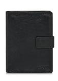 Men's black leather clasp wallet PORMS-0605-99(W24)