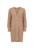 Beige long cardigan for women KARDT-0029-81(Z22)