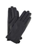 Navy blue leather women's gloves REKDS-0001A-69(Z25)
