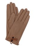 Women's leather gloves with binding REKDS-0021-81(Z24)