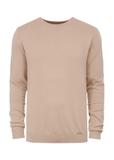 Beige men's basic sweater SWEMT-0127-81(W23)