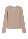 Light beige cotton longsleeve for women LSLDT-0061-1J(Z26)