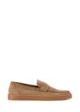 Men's leather moccasins in cool beige color BUTYM-0498-1K(W26)
