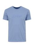 Men's blue T-shirt with logo TSHMT-0090-61(W23)