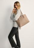 Beige large shopper bag TOREC-1088-81(Z25)