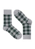 Grey-green checkered men's socks SKAMT-0180-66(Z23)