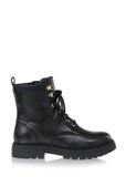 Black lace-up leather boots BUTYD-1015-99(Z24)