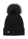 Black women's cap with pompom CZADT-0158-99(Z23)