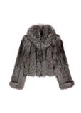 Women's natural fur coat in gray color FUTDF-0110-9B(Z26)
