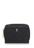 Small black women's wallet with monogram POREC-0349A-9P(Z26)