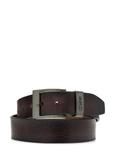 Men's dark brown leather belt PASMS-0274-1I(Z26)