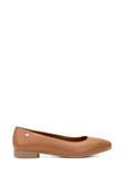 Women's leather ballet flats in cognac color BUTYD-1049B-1F(W26)