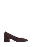 Women's suede pumps in dark brown BUTYD-1306-1I(Z26)