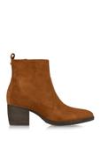Suede women's ankle boots in cognac color BUTYD-1005A-1F(Z26)