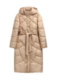 Long beige women's jacket KURDT-0701-1D(Z26)