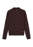 Chocolate women's sweater with decorative weave SWEDT-0210-1I(Z26)