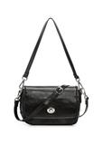 Small black women's handbag with gloss TOREC-1249-99(Z26)