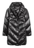 Black women's quilted jacket KURDT-0595-99(Z25)